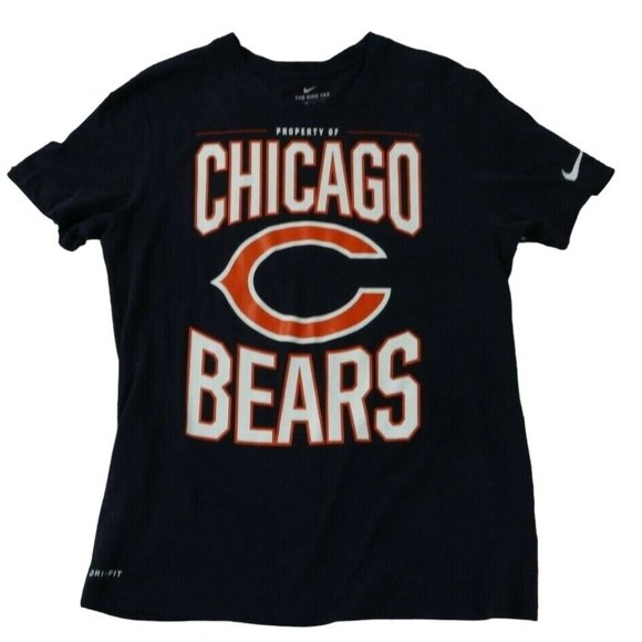 CHICAGO BEARS Shirt Women's Nike Tee Short Sleeve Crew Neck Blue Large - Picture 1 of 11